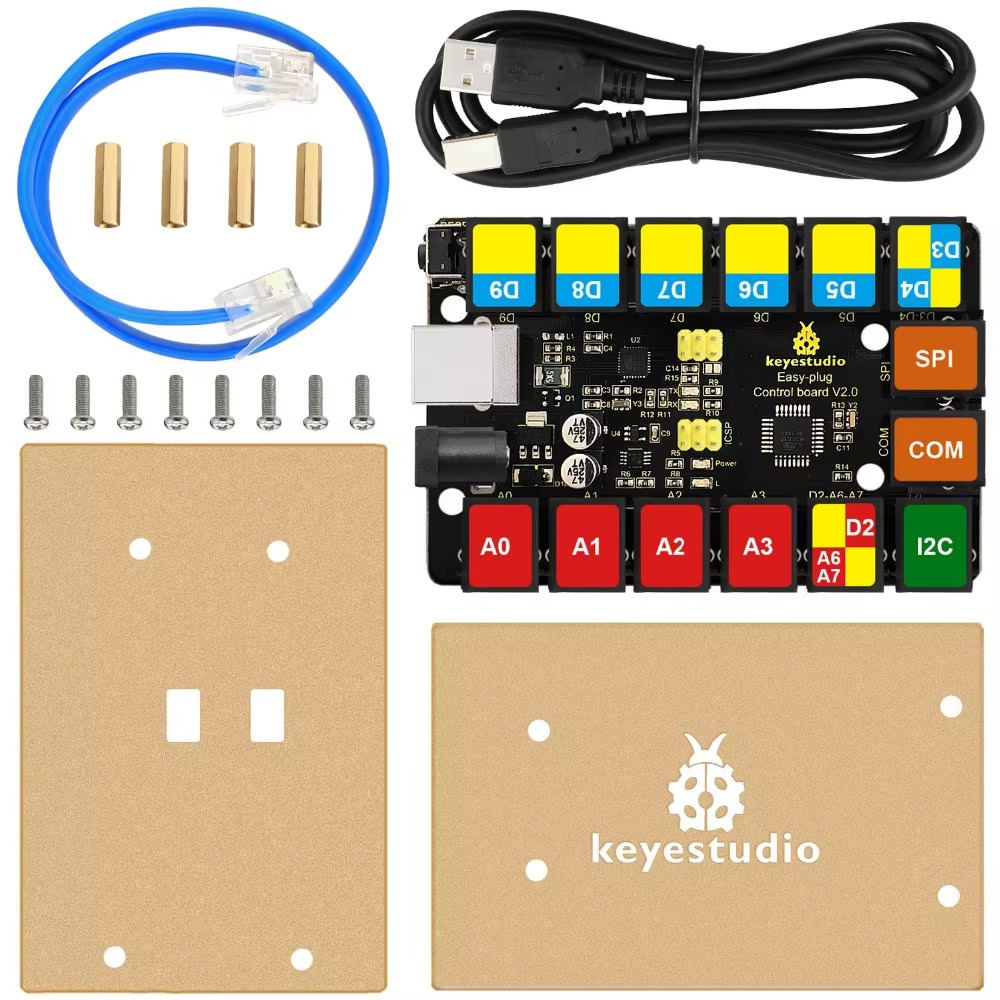 Keyestudio RJ11 EASY Plug Main Control Upgrade Board V2.0 (Controller + USB Cable)